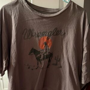 Wrangler Cowboy Graphic Tee in Brown